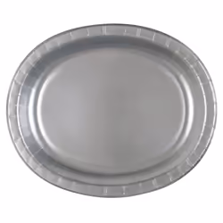 Unique Party 33429, Plate, Oval, Paper, Silver, Monochromatic, 8 pc(s)