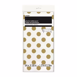 Unique Party 37293, Rectangular, Plastic, Gold, White, Pattern, 1 pc(s), 1370 mm