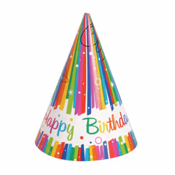Unique Party 49571, Party hat, Multicolour, Birthday, 8 pc(s)