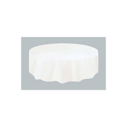 Unique Party 50021 disposable tablecloth Round Plastic White