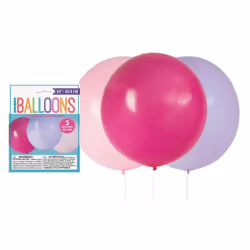 Unique Party 54581, Toy balloon, Latex, Pink, Purple, Birthday, Round, 60.9 cm