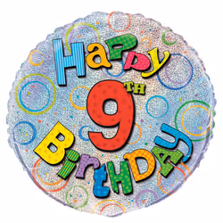 Unique Party 55501, Toy balloon, Foil, Multicolour, Birthday, Round, 9 yr(s)