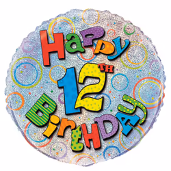 Unique Party 55507, Toy balloon, Foil, Multicolour, Birthday, Round, 12 yr(s)