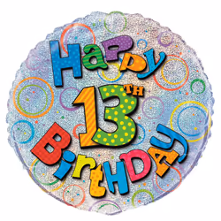 Unique Party 55509, Toy balloon, Foil, Multicolour, Round, 13 yr(s), English