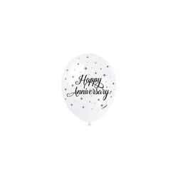 Unique Party 56122 - 12" Pearlised Latex Happy Anniversary Balloons, Pack of 5