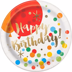 Unique Party 58215, Plate, Round, Paper, Multicolour, Image, 8 pc(s)