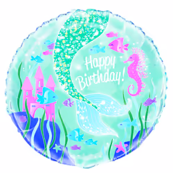Unique Party 58337, Toy balloon, Foil, Multicolour, Birthday, Round, 450 mm
