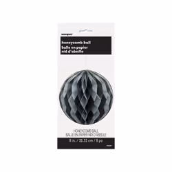 Unique Party 62856, Decorative pom-pom, Paper, Black, Silver, Monochromatic, Ceiling, Round
