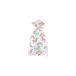 Unique 63394 - Cellophane Party Bags - Rainbow & Unicorn Design - Pack of 20