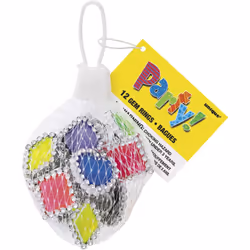 Gem Plastic Rings Party Bag Fillers, Pack of 12