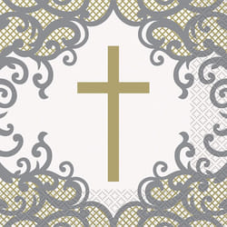 Unique Party 74852 Gold Holy Communion Luncheon Napkins 16 Pcs
