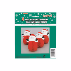 Unique Party 90341, Garland, Paper, Red, White, Christmas, 4 pc(s)