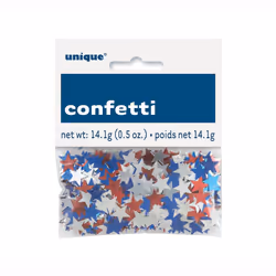 Unique White & Blue Star Foil Confetti 1ct Red White and Blue