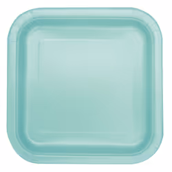Unique Party 99275, Plate, Square, Paper, Mint colour, Monochromatic, 14 pc(s)