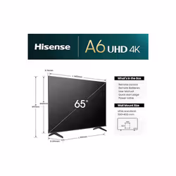 Hisense 65 Inch 4K Smart TV 65A6NTUK - Dolby Vision,
