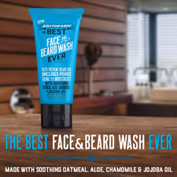 Just For Men The Best Face & Beard Wash Ever  Mosturizes to help prevent beard itching  Acts like Shampoo for the beard  Made with Oatmeal  Aloe  Cham