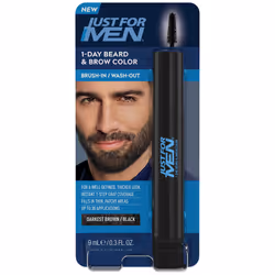 1-Day Beard and Brow Colour Brush, For Instant 1-Step Grey Coverage, Brush-In, Wash-Out, For A Thicker Well-Defined Look, Dar ...