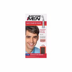 Just For Men Easy Comb-In Haircolor, Gray Men's Hair Color with Comb Applicator - Medium-Dark Brown, A-40