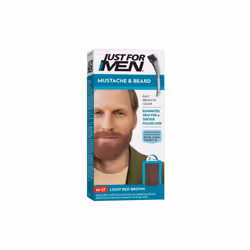 Just For Men Mustache & Beard, Beard Coloring for Gray Hair with Brush Included, Light Red Brown, M-27