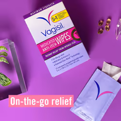 Vagisil Anti-Itch Medicated Feminine Intimate Wipes for Women  Maximum Strength  Gynecologist Tested  12 Wipes (Pack of 1)