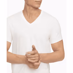 Calvin Klein Men's Cotton Classics 5-Pack Undershirts  5 White V-Neck