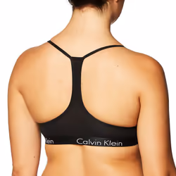 Calvin Klein Women's Motive Cotton Lightly Lined Bralette  Black  Medi