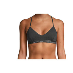 Calvin Klein Women's Motive Cotton Lightly Lined Bralette  Charcoal He
