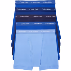 Calvin Klein Men's Cotton Classics 5-pack Boxer Brief 2 Mazarine Blue 1 Periwinkle 1 Dark Night 1 Evening Blue Small