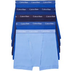 Calvin Klein Men's Cotton Classics 5-pack Boxer Brief  2 Mazarine Blue  1 Periwinkle  1 Dark Night  1 Evening Blue  X-Large