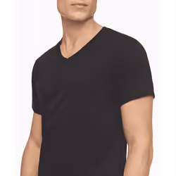 Calvin Klein Men's Cotton Classics 5-Pack Undershirts  5 Black V-Neck