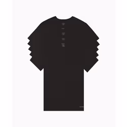 Calvin Klein Men's Cotton Classics 5-Pack Undershirts  5 Black V-Neck