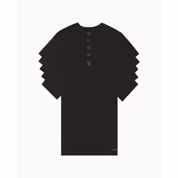 Calvin Klein Men's Cotton Classics 5-Pack Undershirts  5 Black V-Neck