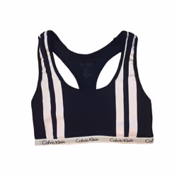 Calvin Klein Women`s Carousel Logo Bralette (Obsidian(QP1759-476)/Whit