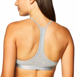 Calvin Klein Women's Motive Cotton Lightly Lined Bralette  Grey Heathe
