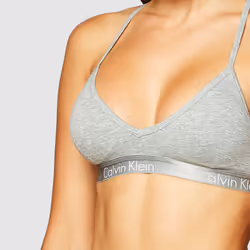 Calvin Klein Women's Motive Cotton Lightly Lined Bralette  Grey Heathe