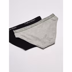 Calvin Klein Women's Motive Cotton Multipack Bikini Panty  Black/Gray
