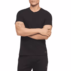 Calvin Klein Men's Cotton Classics 5-Pack Undershirts  5 Black Crewnec