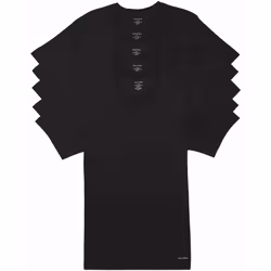 Calvin Klein Men's Cotton Classics 5-Pack Undershirts 5 Black Crewnec