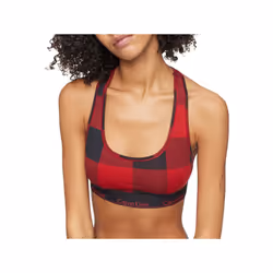 Calvin Klein Women's Modern Cotton Bralette Bra Buffalo Check Temper X-Small