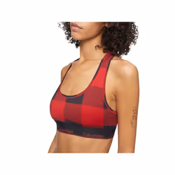 Calvin Klein Women's Modern Cotton Bralette Bra Buffalo Check Temper X-Small