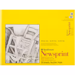 Strathmore Smooth Newsprint Paper Pad 18"X24"-50 Sheets 307018