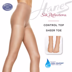 Hanes Silk Reflections Pantyhose Silky Sheer- Control Top- Sheer Toe- Little Color  Size IJ- 1 Pack