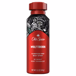 Old Spice Aluminum Free Body Spray for Men Wolfthorn 5.1 Oz