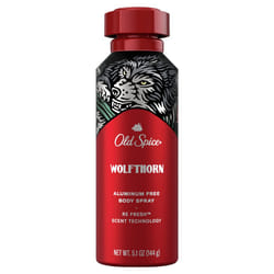 Old Spice Aluminum Free Body Spray for Men  Wolfthorn  5.1 Oz