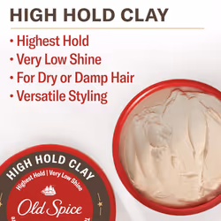Old Spice High Hold Hair Styling Clay for Men  Highest Hold with Very Low Shine  2.22 oz