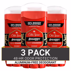 Old Spice Aluminum Free Deodorant for Men 24/7 Odor Protection 24/7 Lasting Freshness Red Collection Swagger with Cedarwo ...