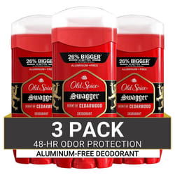 Old Spice Aluminum Free Deodorant for Men  24/7 Odor Protection  24/7 Lasting Freshness  Red Collection  Swagger with Cedarwood Scent  3.8 oz (Pack of