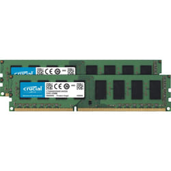 Crucial 16GB Kit (8GBx2) DDR3/DDR3L 1600 MT/s (PC3-12800) DR x8 ECC UDIMM 240-Pin Memory - CT2KIT102472BD160B