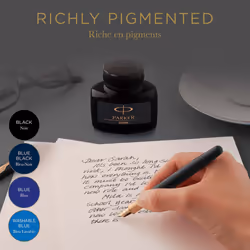 Parker Fountain Pen Ink Bottle | Washable Blue QUINK Ink | 57 ml Fountain Pen Refill
