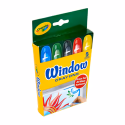 Crayola Washable Window Crayons  Glass and Window Art Supplies  Assorted Colors  5 Count  Gift for Boys & Girls